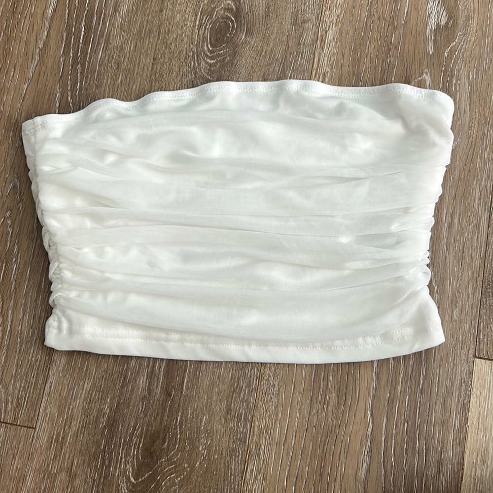 SHEIN White mesh tube top